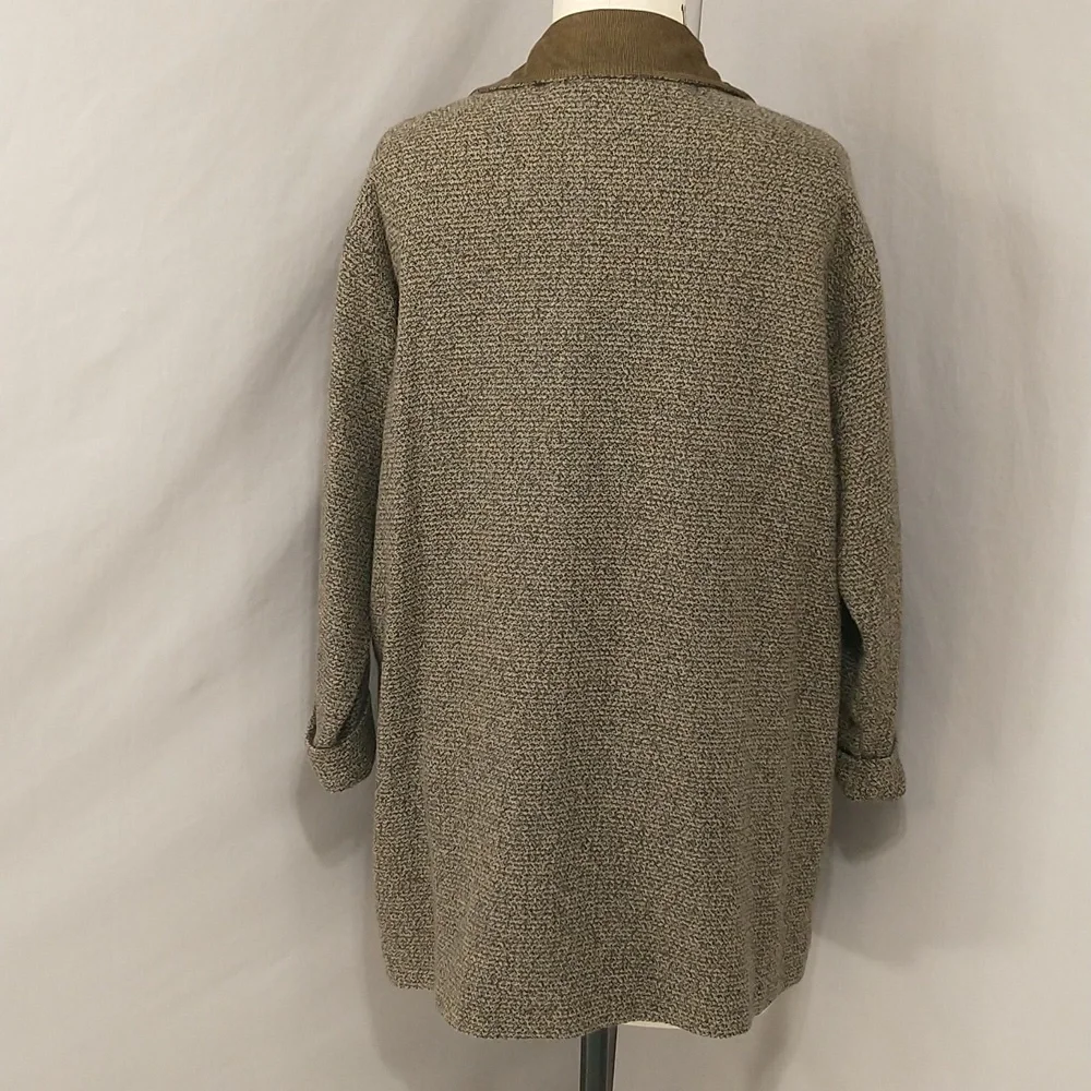 Jeanne Engelhart FLAX Jacket Wool Blend Corduroy Trim Oversized Natural Neutral - Picture 4 of 9